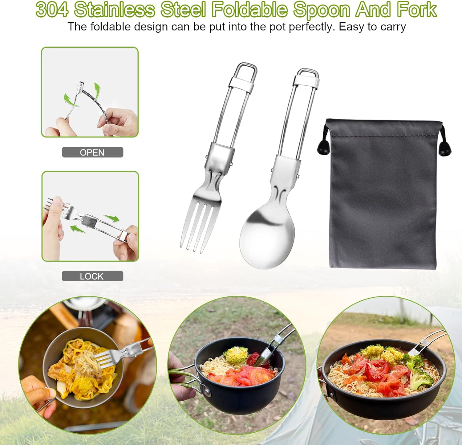 Thumbnail 5 de AUTOKio Kit de casserole de camping avec mini réchaud gaz — batterie cuisine pour 1 à 2 personnes