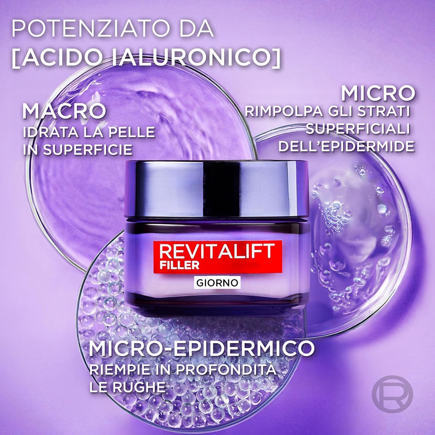 Detalle de L'Oréal Paris Revitalift Filler Crema Viso Giorno – Azione Anti-Rughe, Pelle Rimpolpata a Lungo, 50 ml