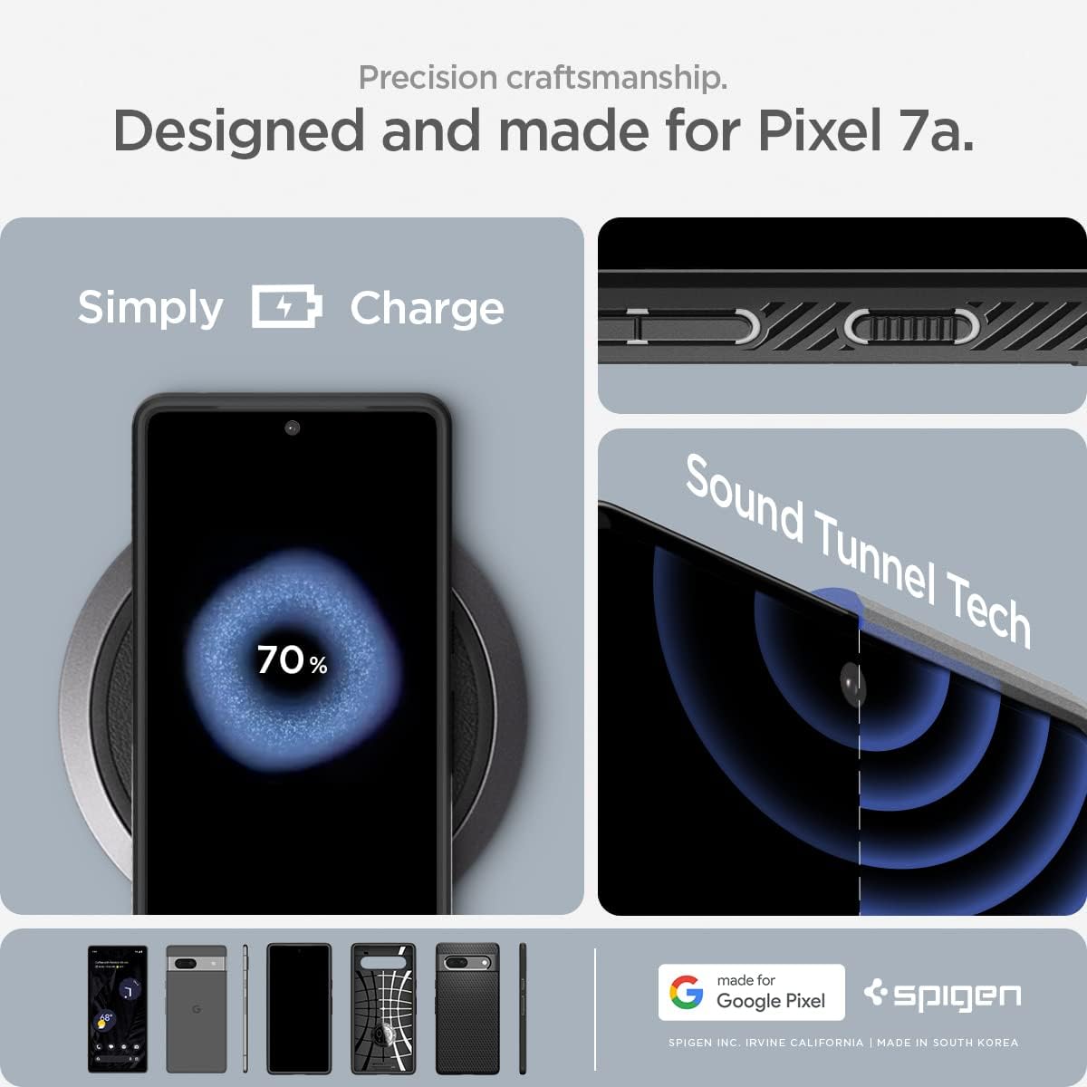 Thumbnail 6 de Spigen Cover Liquid Air per Google Pixel 7a, Nero