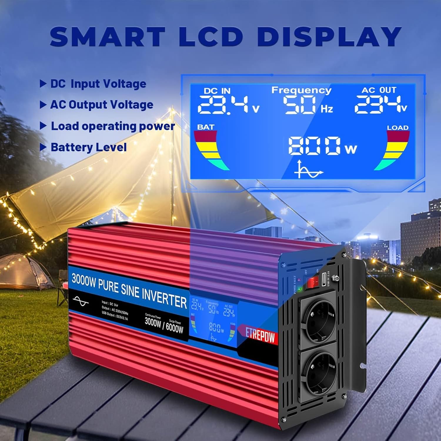 Thumbnail 3 de ETREPOW 3000W onduleur 24V→220V 🔌