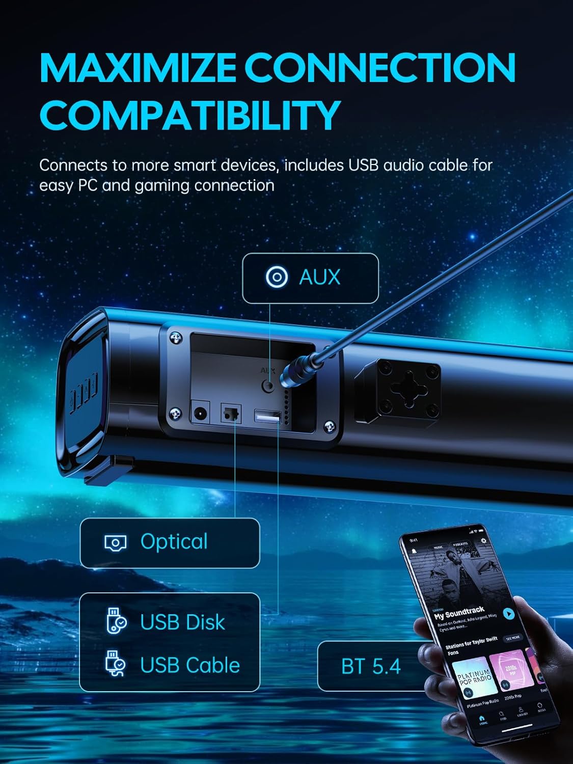 Thumbnail 5 de MEVOSTO Soundbar 2.1CH 60W mini soundbar for TV