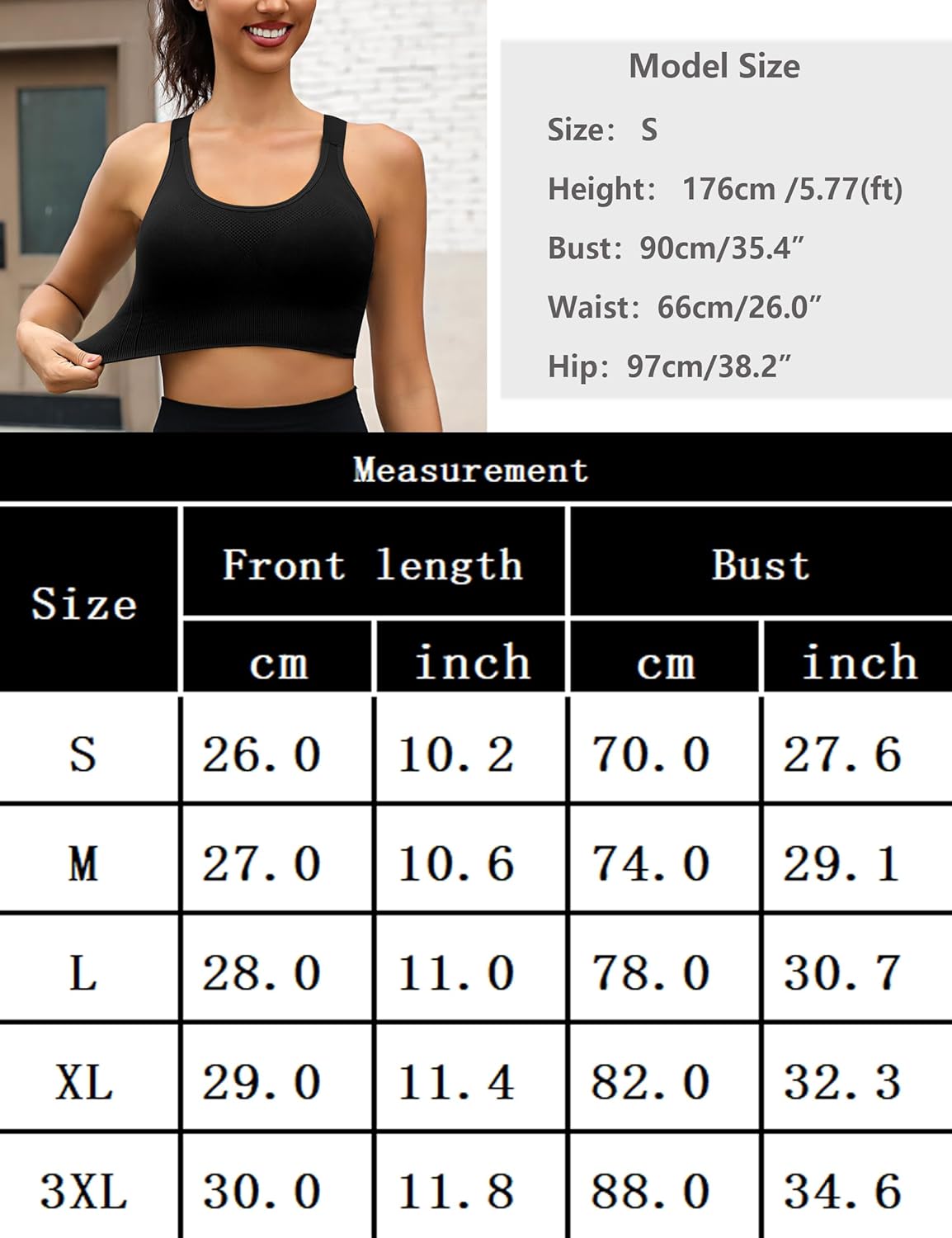 Thumbnail 5 de Litherday Brassière de sport femme sans armatures, coussinets amovibles (yoga, course, fitness) S-XXL