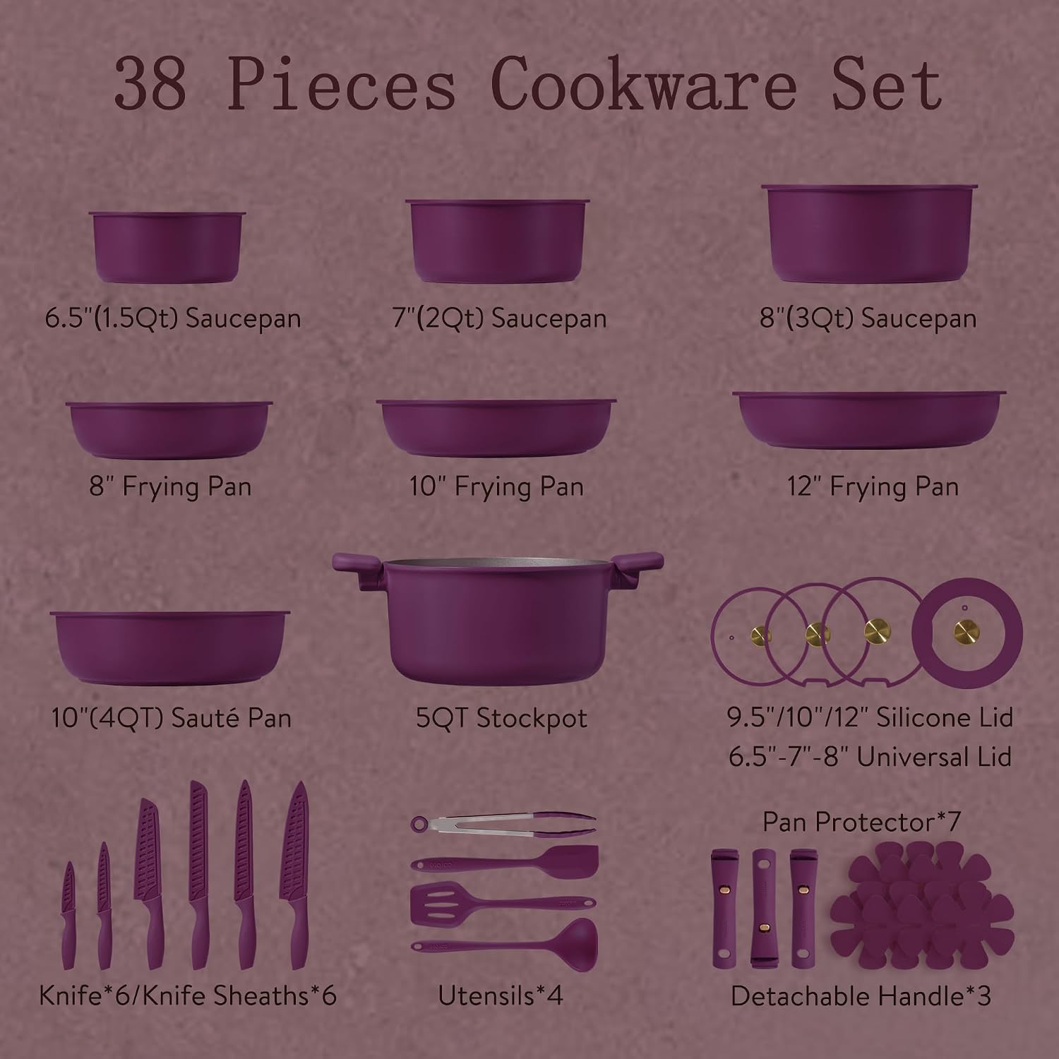 Thumbnail 1 de CAROTE Cookware Set, 38-Piece