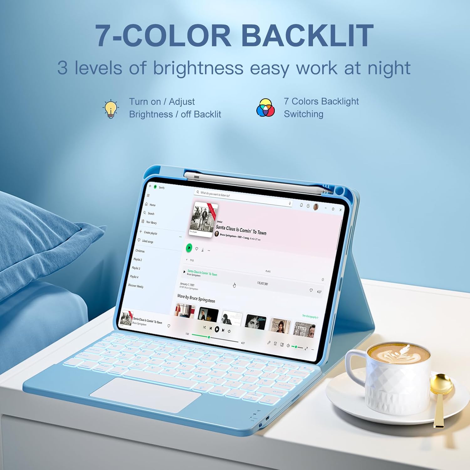 Thumbnail 3 de Vobafe Keyboard Case for A16 11th Gen & iPad 10th Gen (11/10.9-inch) – LightBlue with Detachable Keyboard and Trackpad