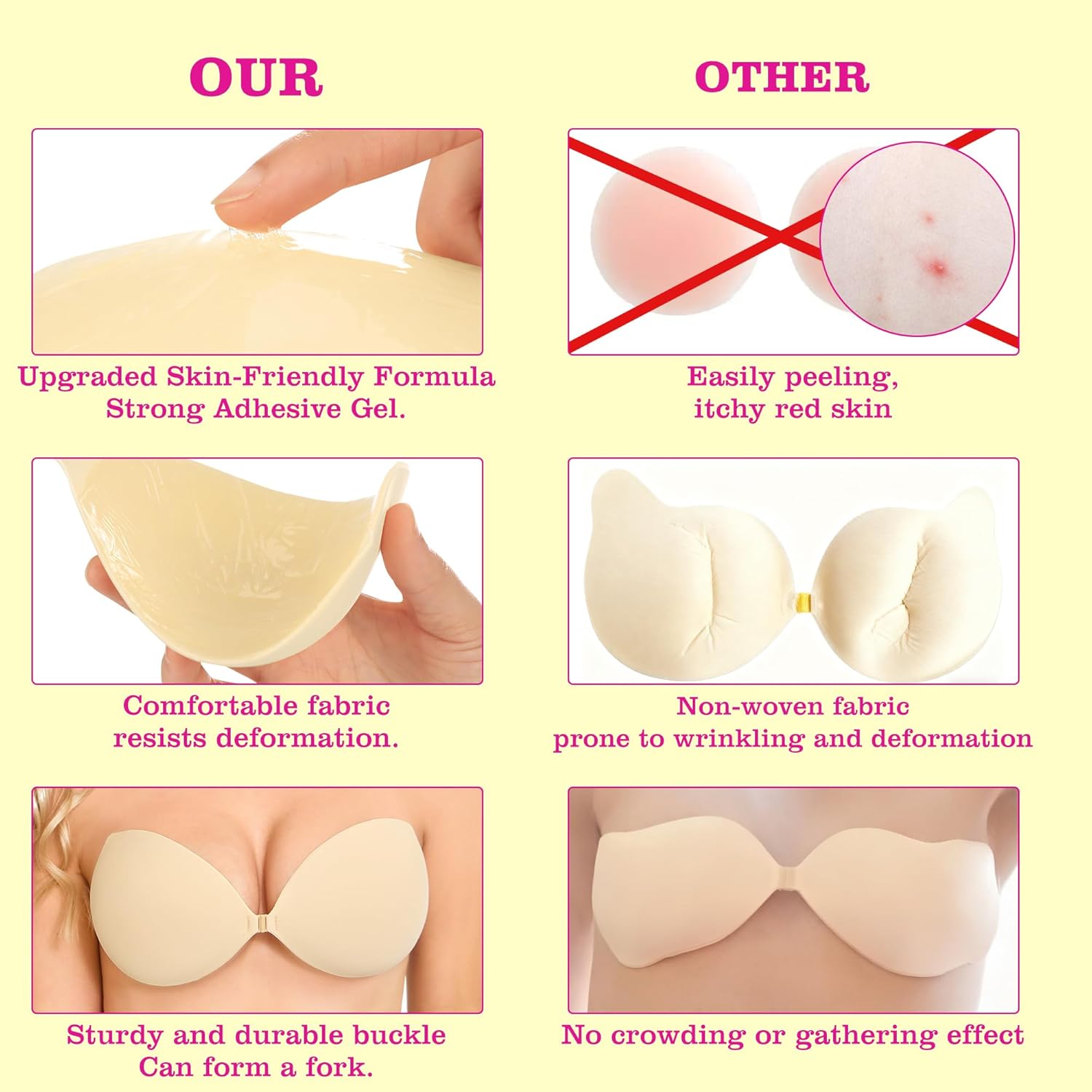 Thumbnail 3 de OMGREAT Stick on Bra sticky adhesive push-up for backless & strapless outfits
