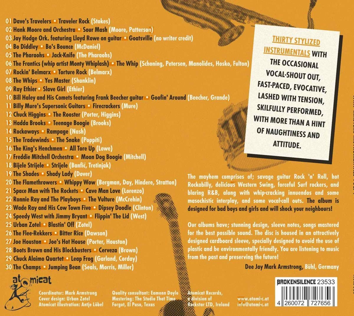 Detalle 2 de Whip Masters Instrumental 1 Audio CD: Rock ’n’ Roll, Rockabilly and Surf