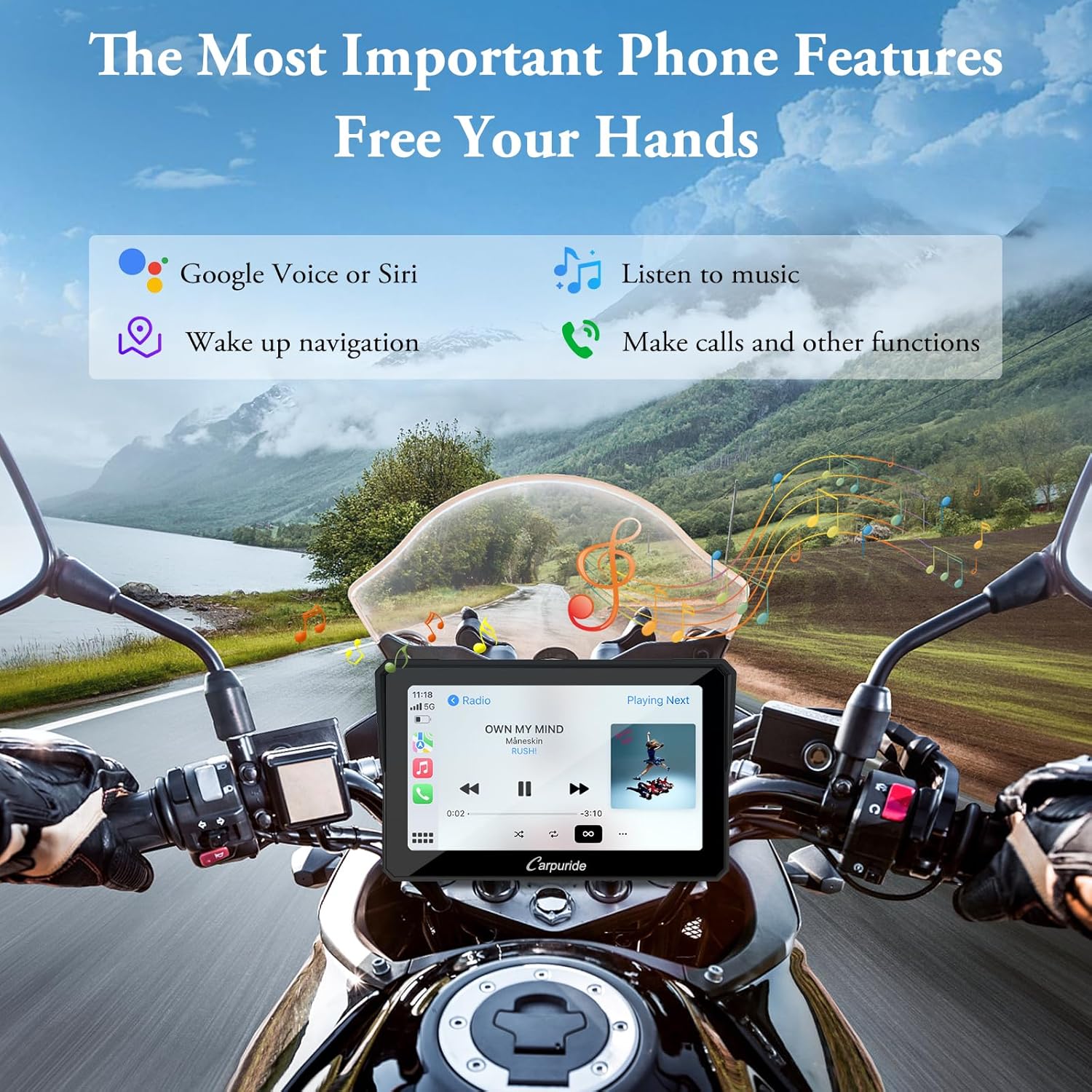Thumbnail 3 de Carpuride W702 7-inch Motorcycle GPS