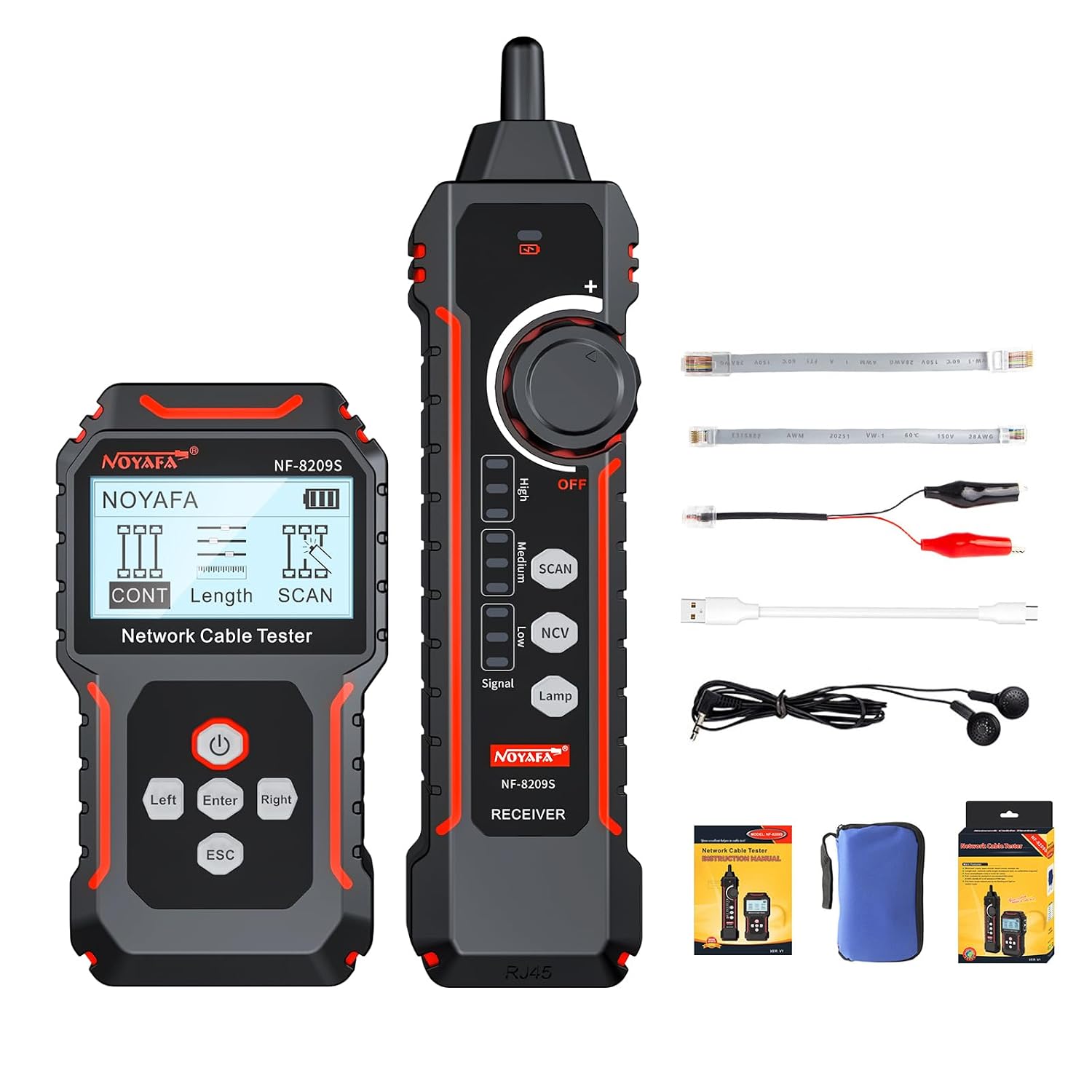 Detalle de NOYAFA NYF-NF8209S Network Cable Tester with PoE, NCV and Port Flash