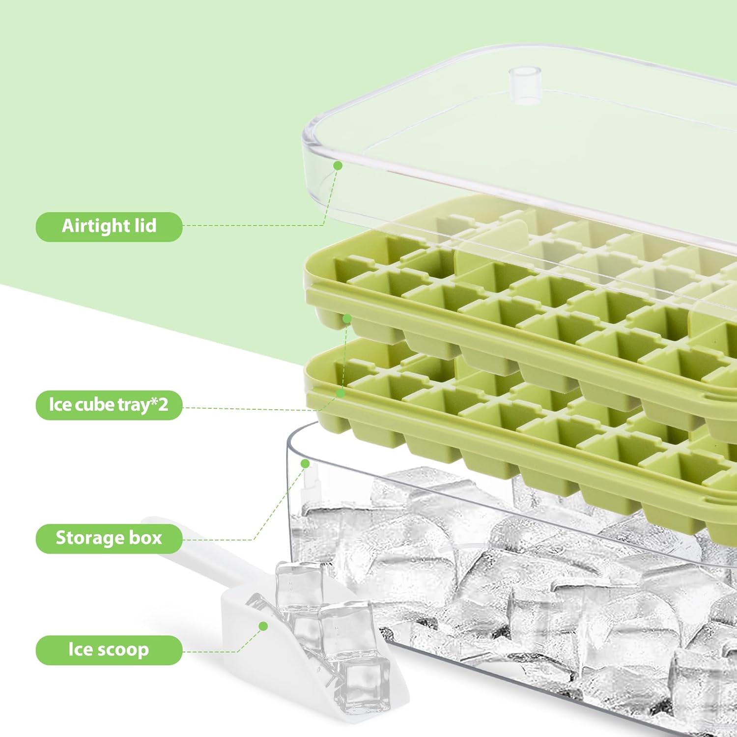Thumbnail 4 de Cubiteras Green Hhielo, Moldes Reutilizables de 64