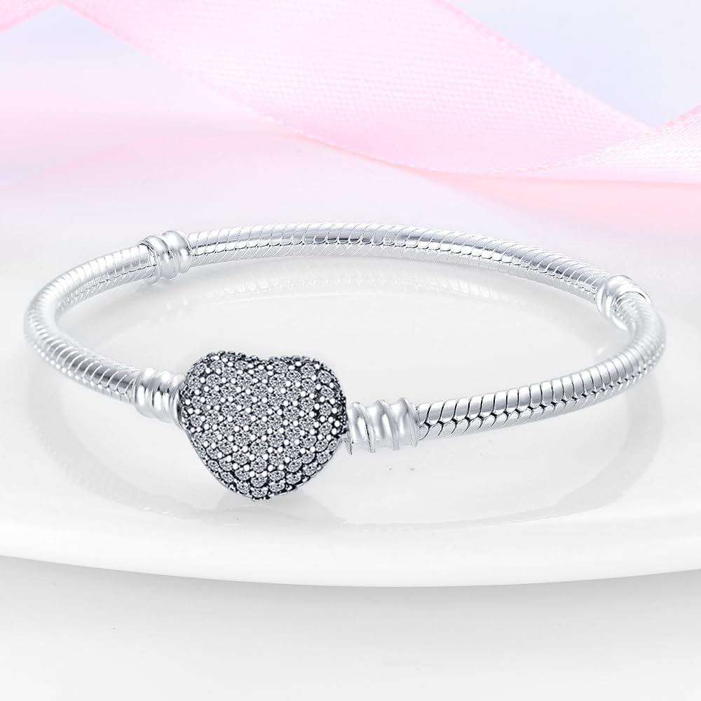 Detalle 2 de KUNSIR Moments - Bracciale Donna in Argento Sterling 925, compatibile con ciondolo Pandora, stile snake