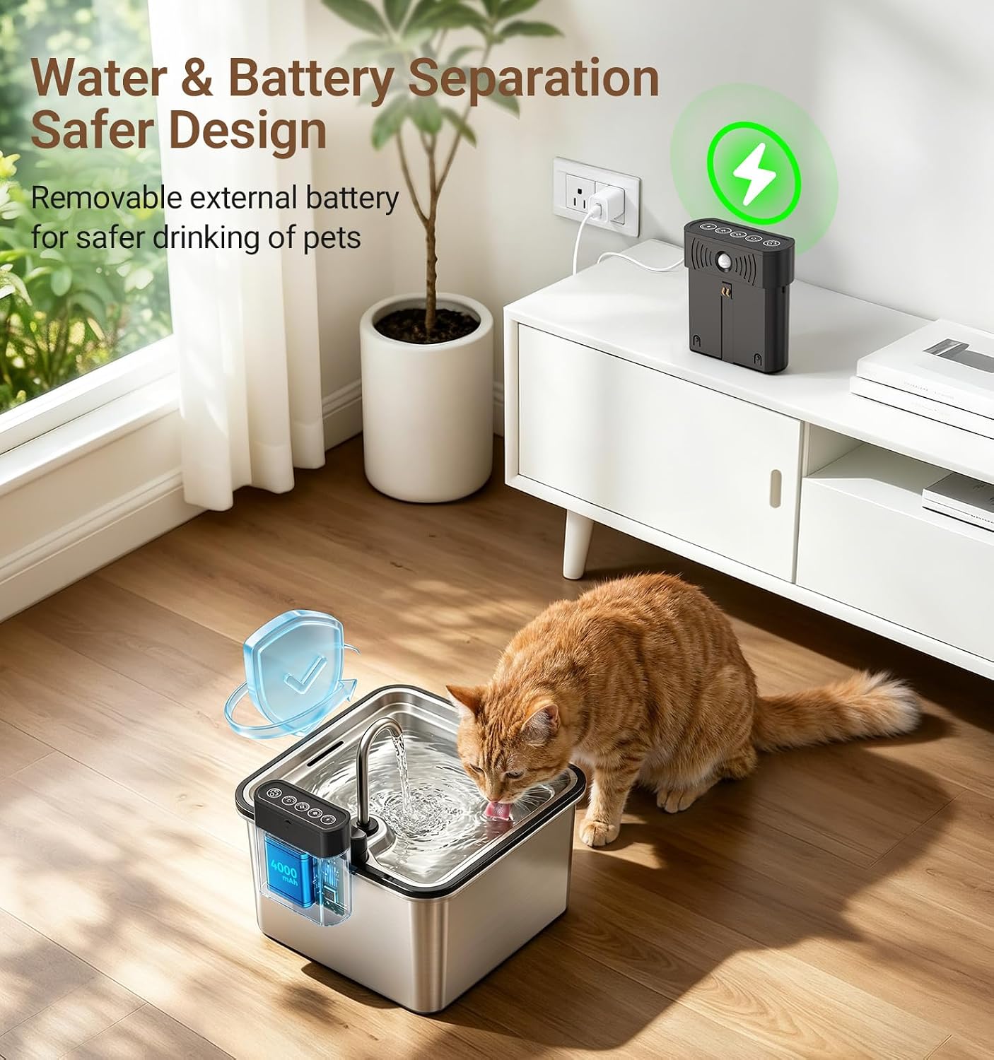 Detalle 2 de PETALPAW Cat Water Fountain, 3.5L