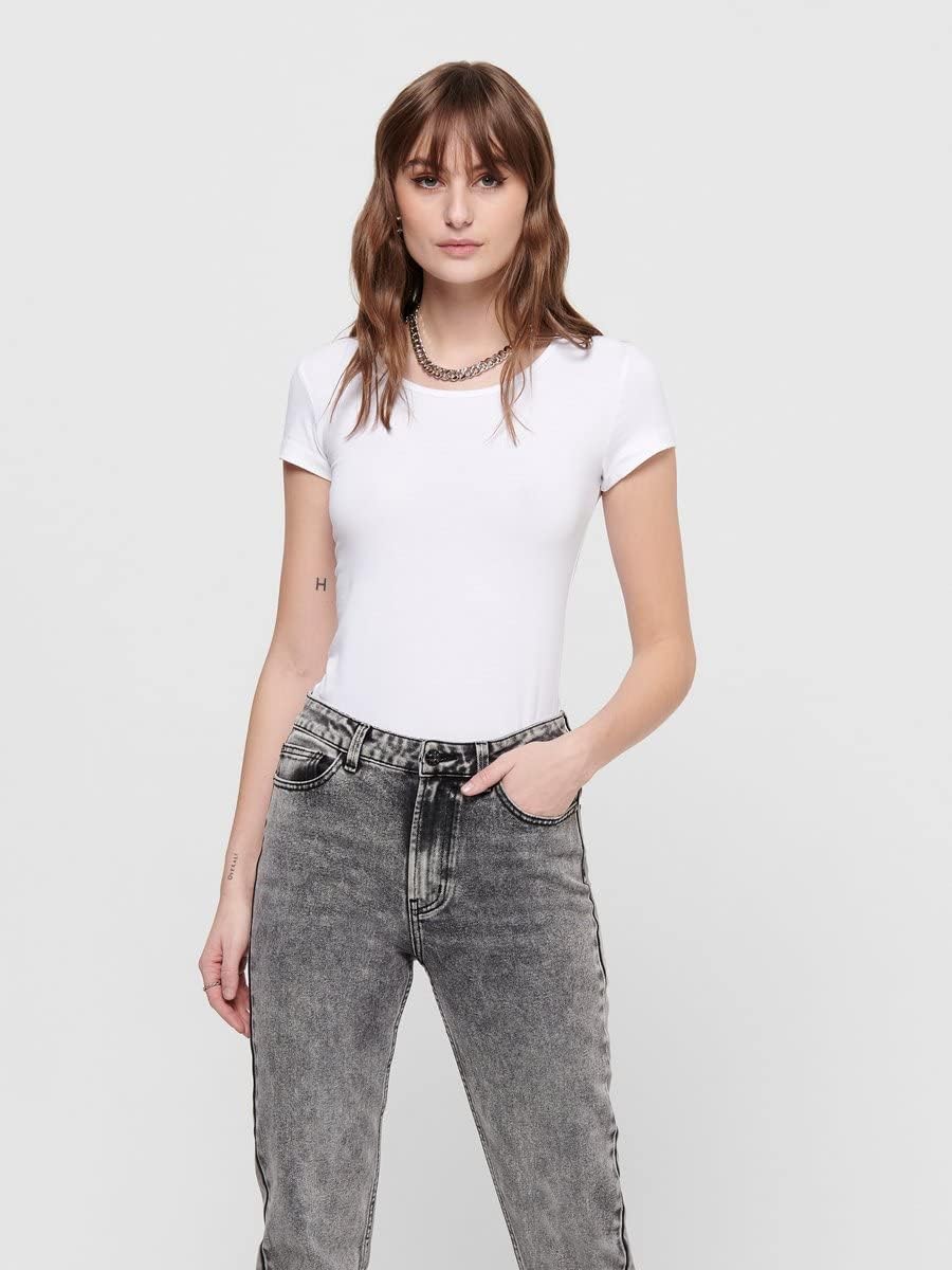 Detalle 2 de ONLY Damen Onllive Love S/S O-Neck Top JRS Blouse – 3er Pack, Slim Fit