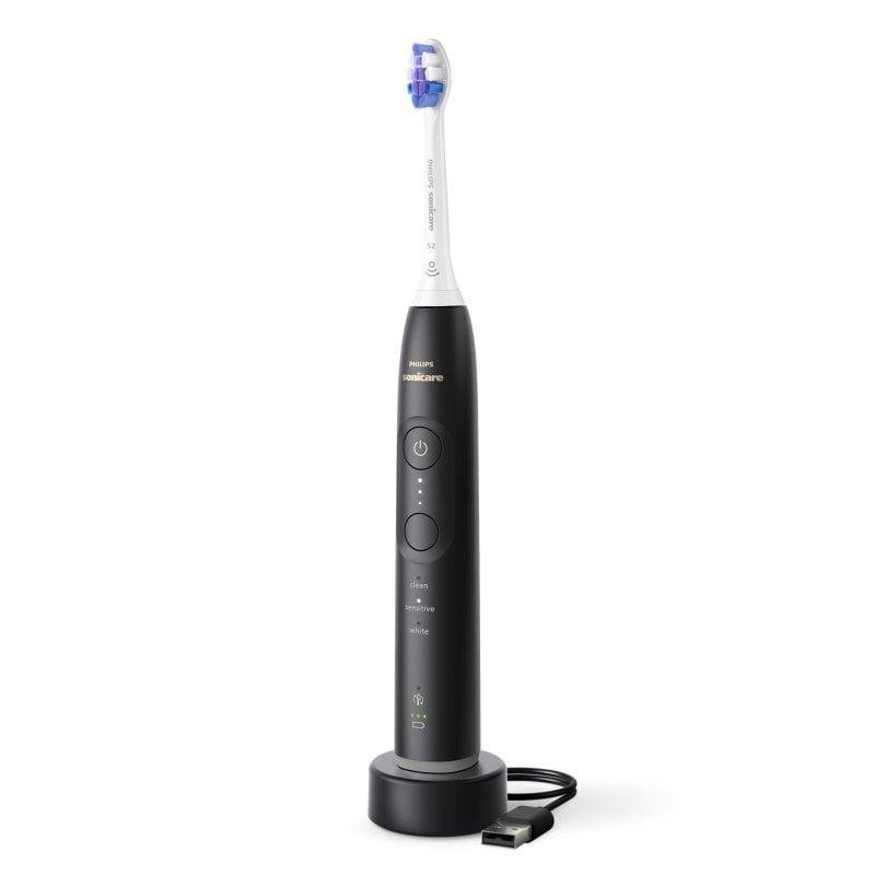 Detalle de Cepillo dental sónico Philips 6500 HX7411/02 recargable Bluetooth, presión negra