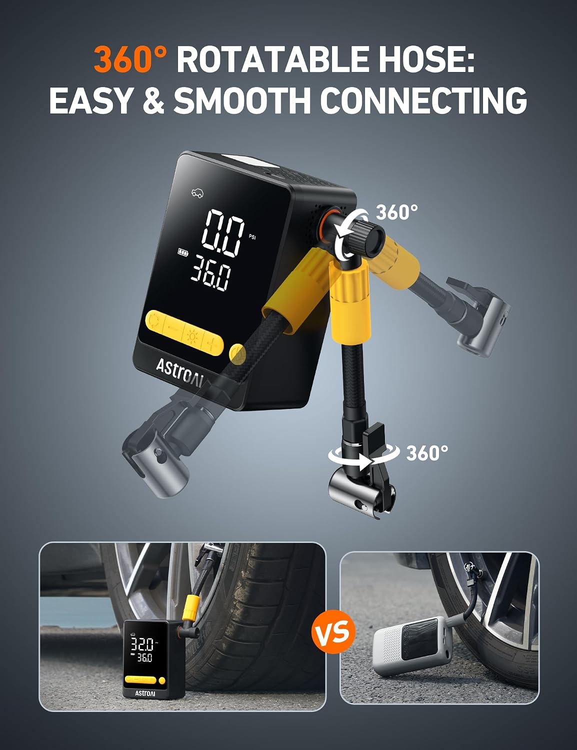 Detalle de AstroAI portable tyre inflator 150 PSI