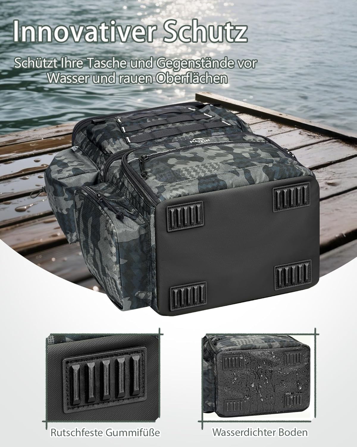 Thumbnail 5 de MATEIN Angelrucksack mit Boxen 4 Köderboxen