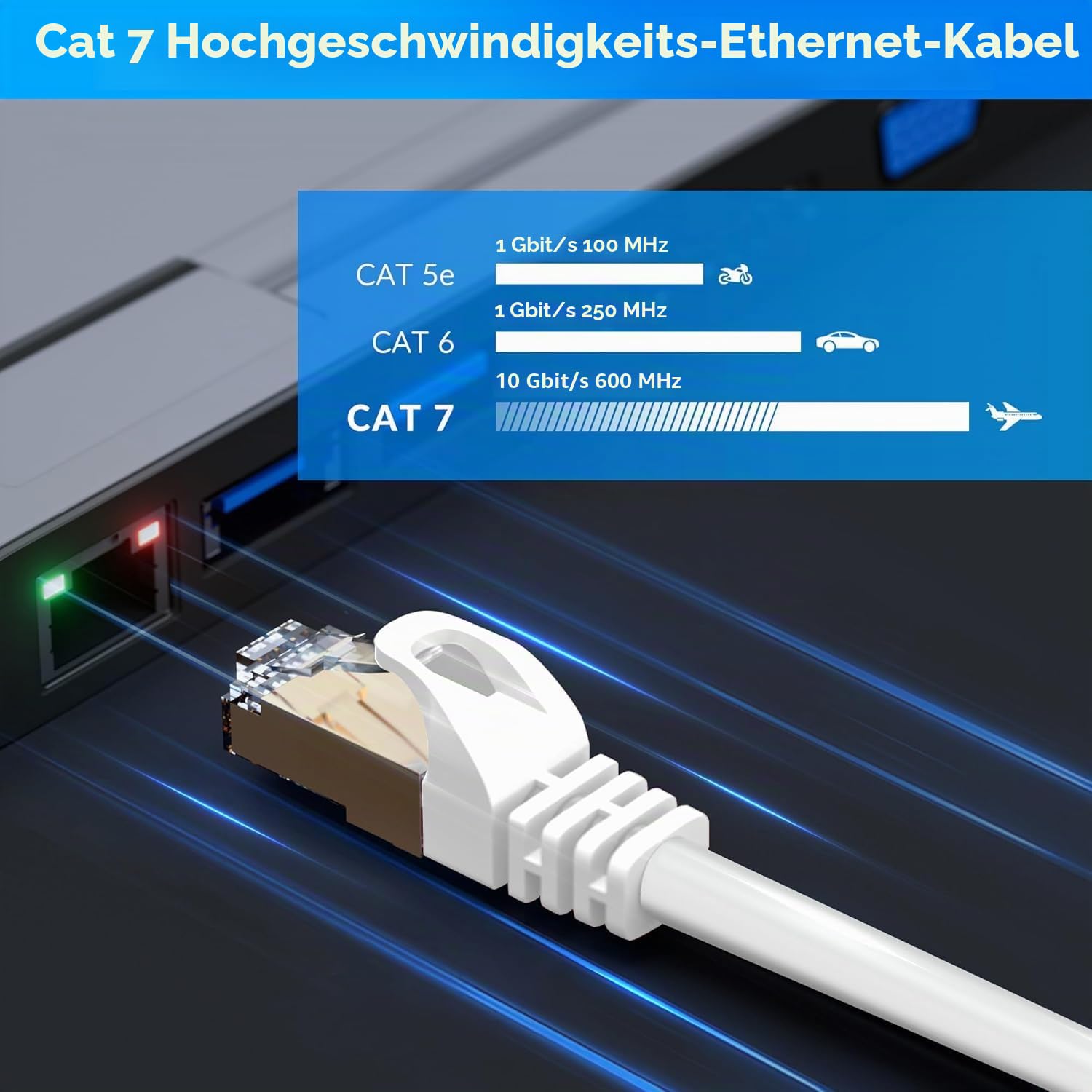 Thumbnail 4 de Werkybay CAT 7 Patchkabel 10 m – robustes Netzwerkkabel mit Triple Shielding und Outdoor-Einsatz