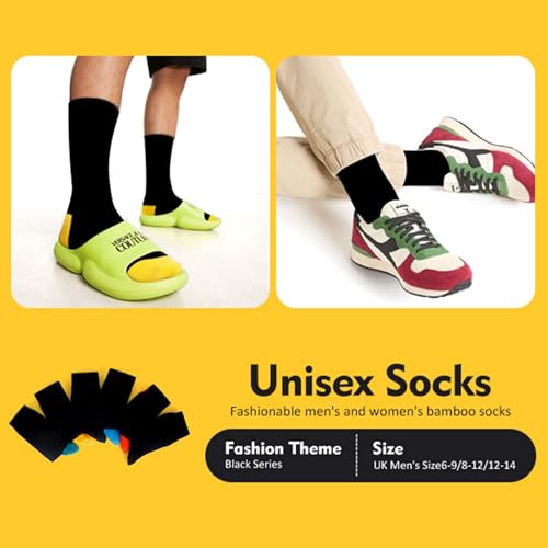 Detalle 2 de WeciBor Men's Bamboo Smart Breathable Soft Casual Socks 6-Pack (Size 12-14)
