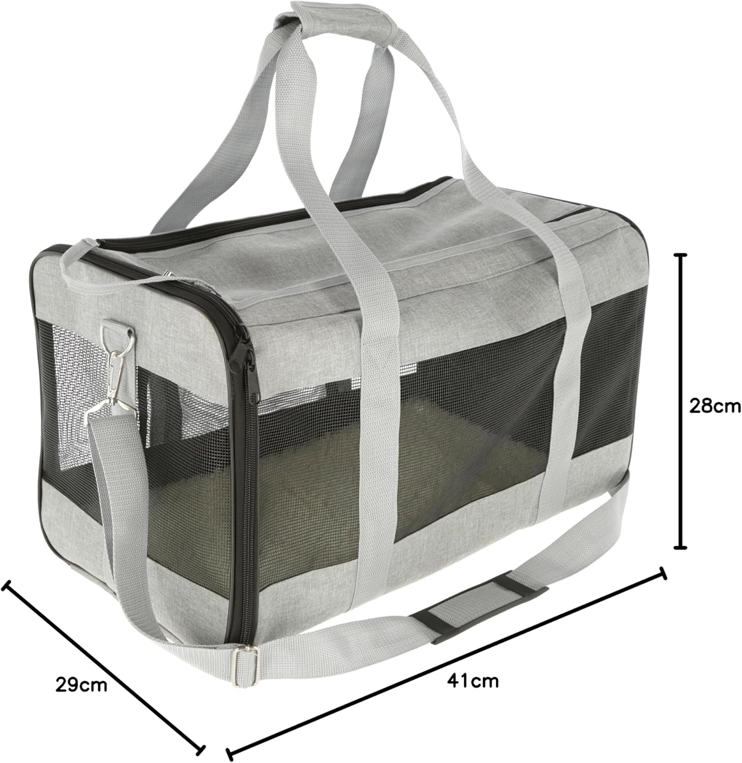 Thumbnail 6 de Kerbl Pet Tragetasche Casual – Hundetasche, grau, 41x28x29 cm