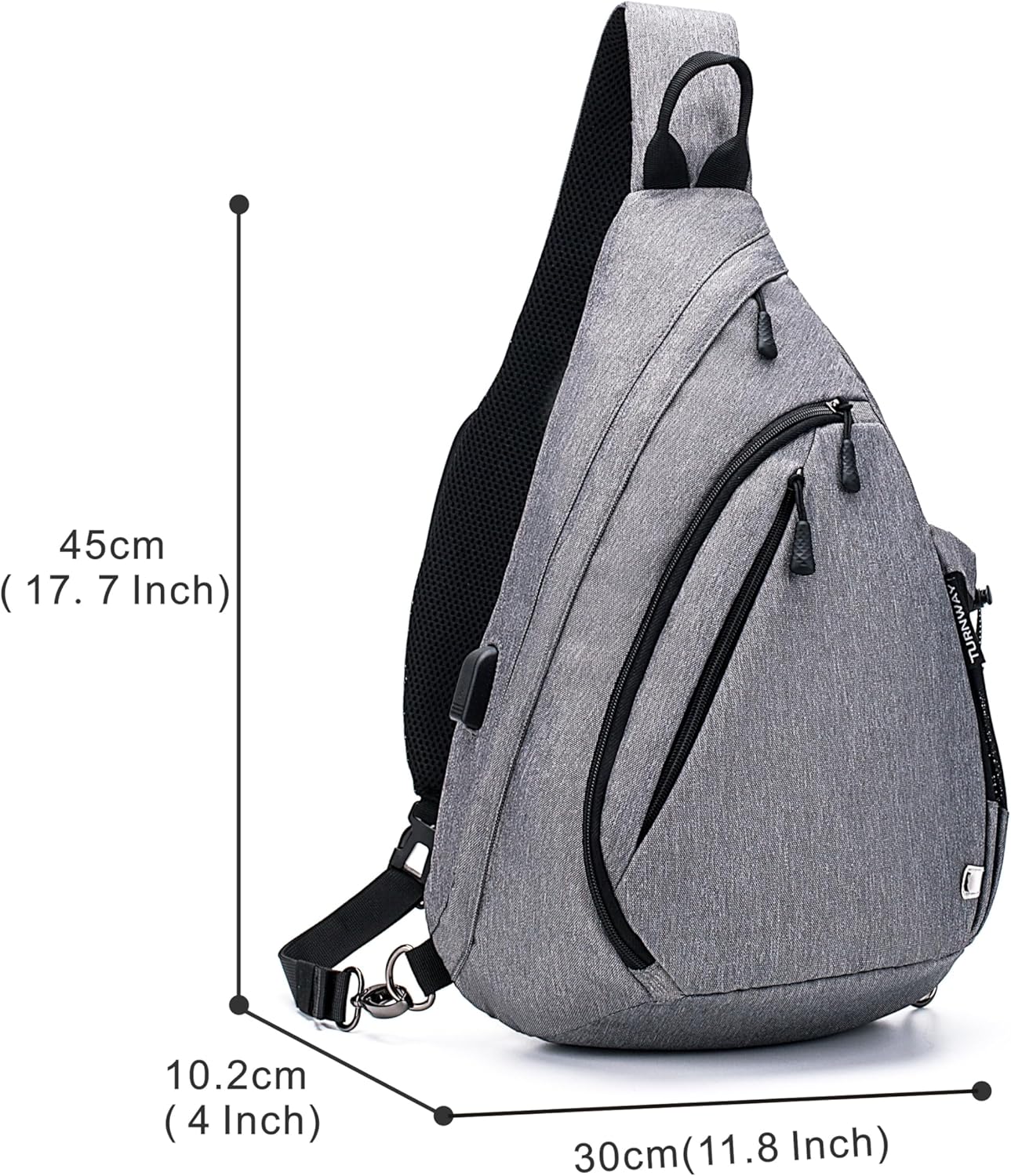 Thumbnail 6 de TurnWay Sling Bag: Waterproof Crossbody with USB Port for Travel and Everyday Use