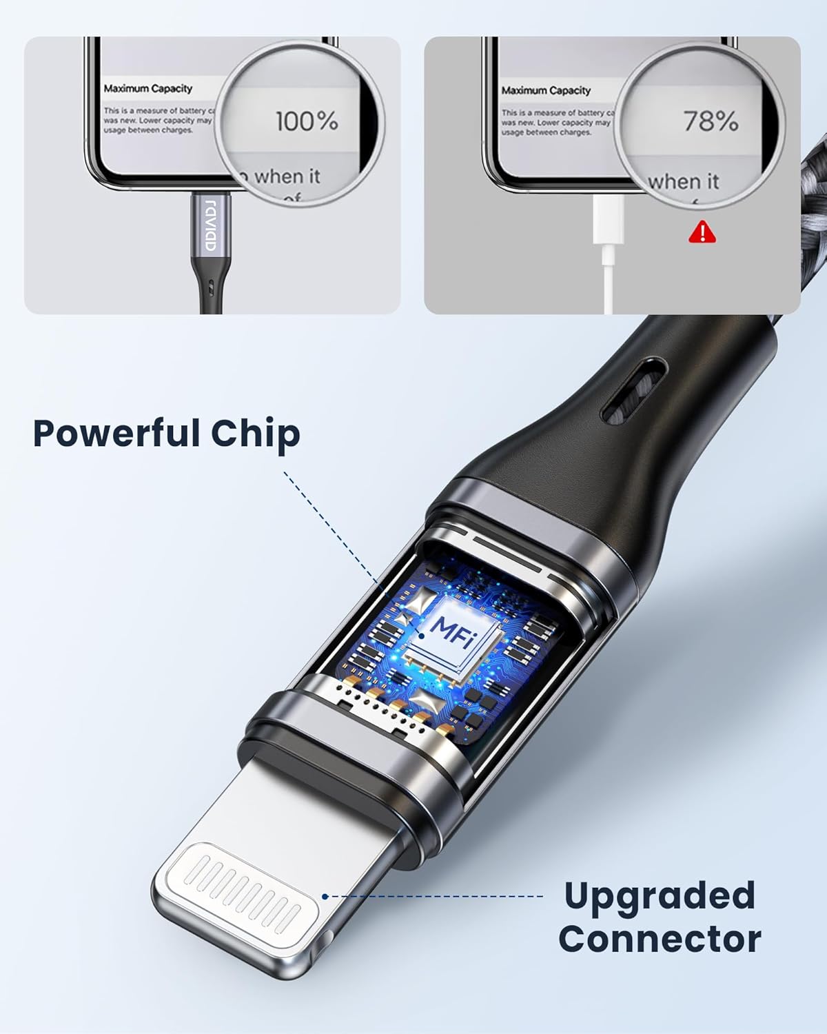 Thumbnail 3 de RAVIAD Cavo USB-C a Lightning 1 m certificato MFi con ricarica rapida e sincronizzazione