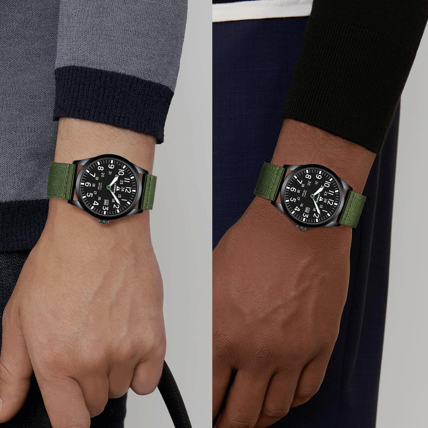Detalle 2 de LN LENQIN Militär-Uhr mit 30 m Wasserschutz