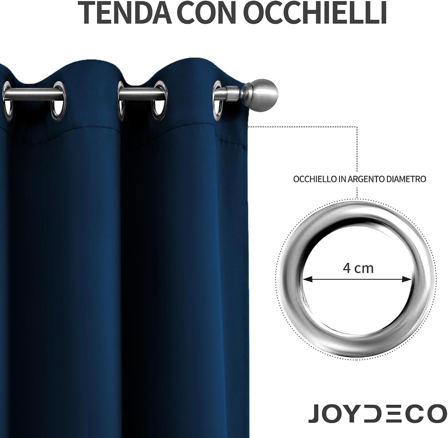 Thumbnail 3 de Joydeco Tende Oscuranti per Interni 2 Pezzi L 140 x A 175 – Blu Navy