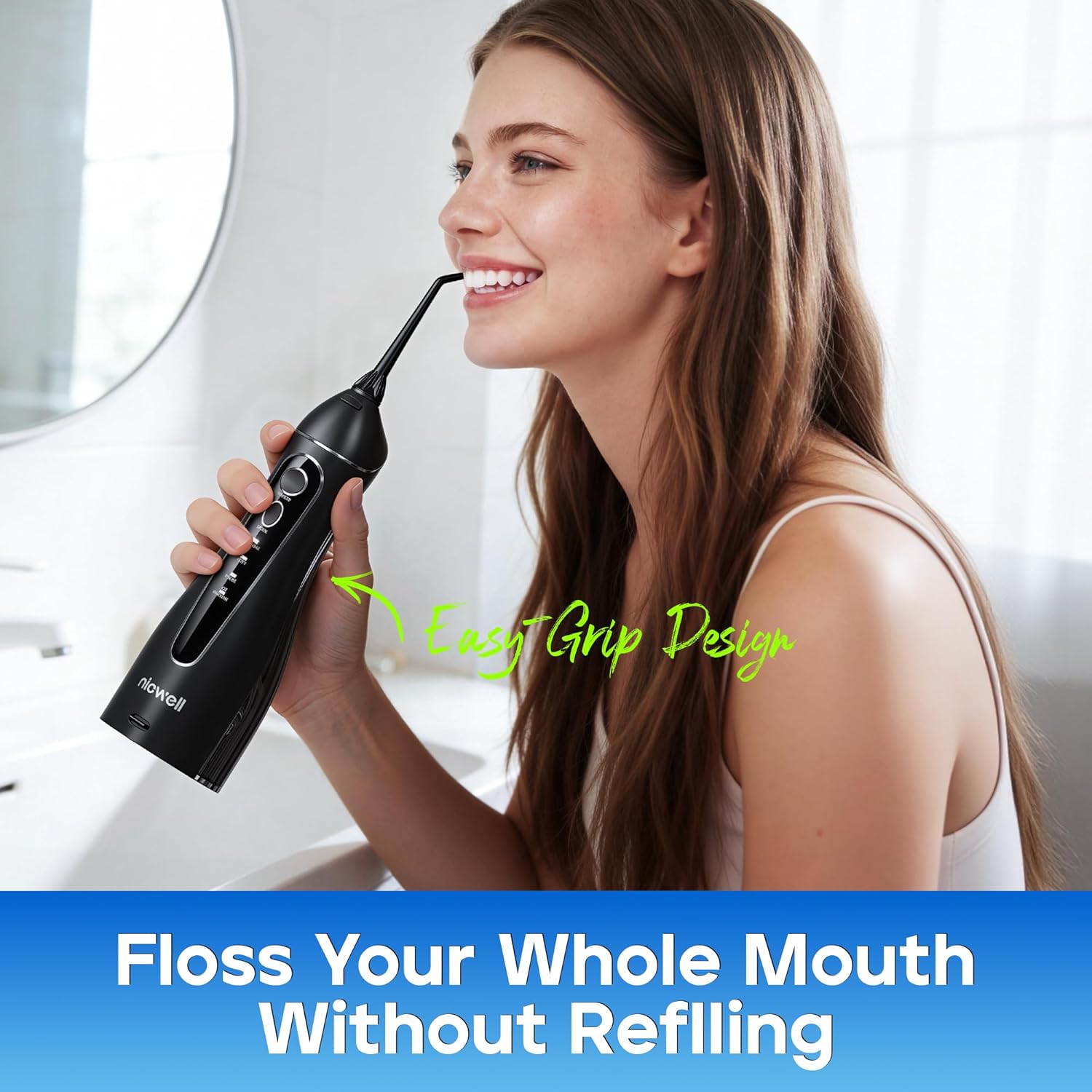 Detalle de Nicwell Water Dental Flosser Cordless 4‑Mode