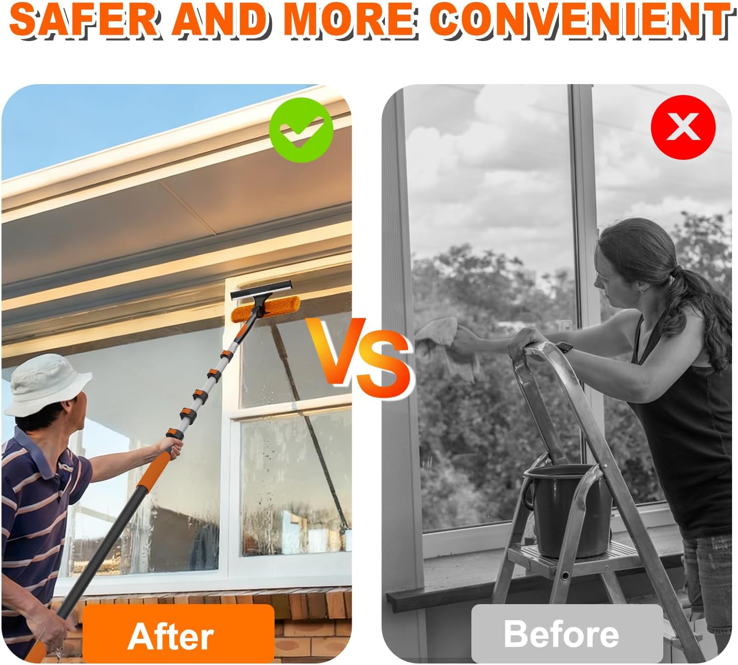 Thumbnail 4 de SISUPASSIE 7.2m Extendable Feather Duster Kit (1.5–7.2m) with Window Cleaning Attachments