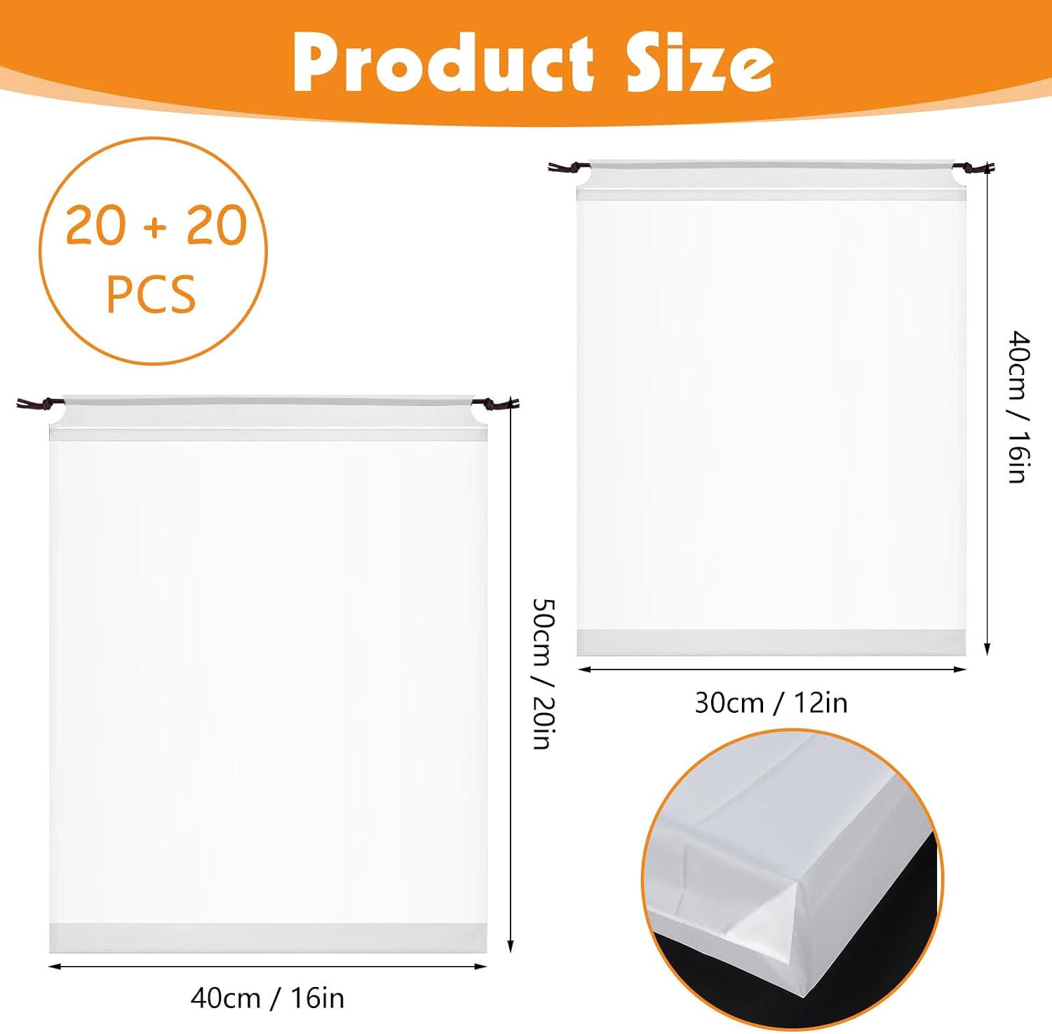 Detalle 2 de 40 PCS Drawstring Bags for Travel