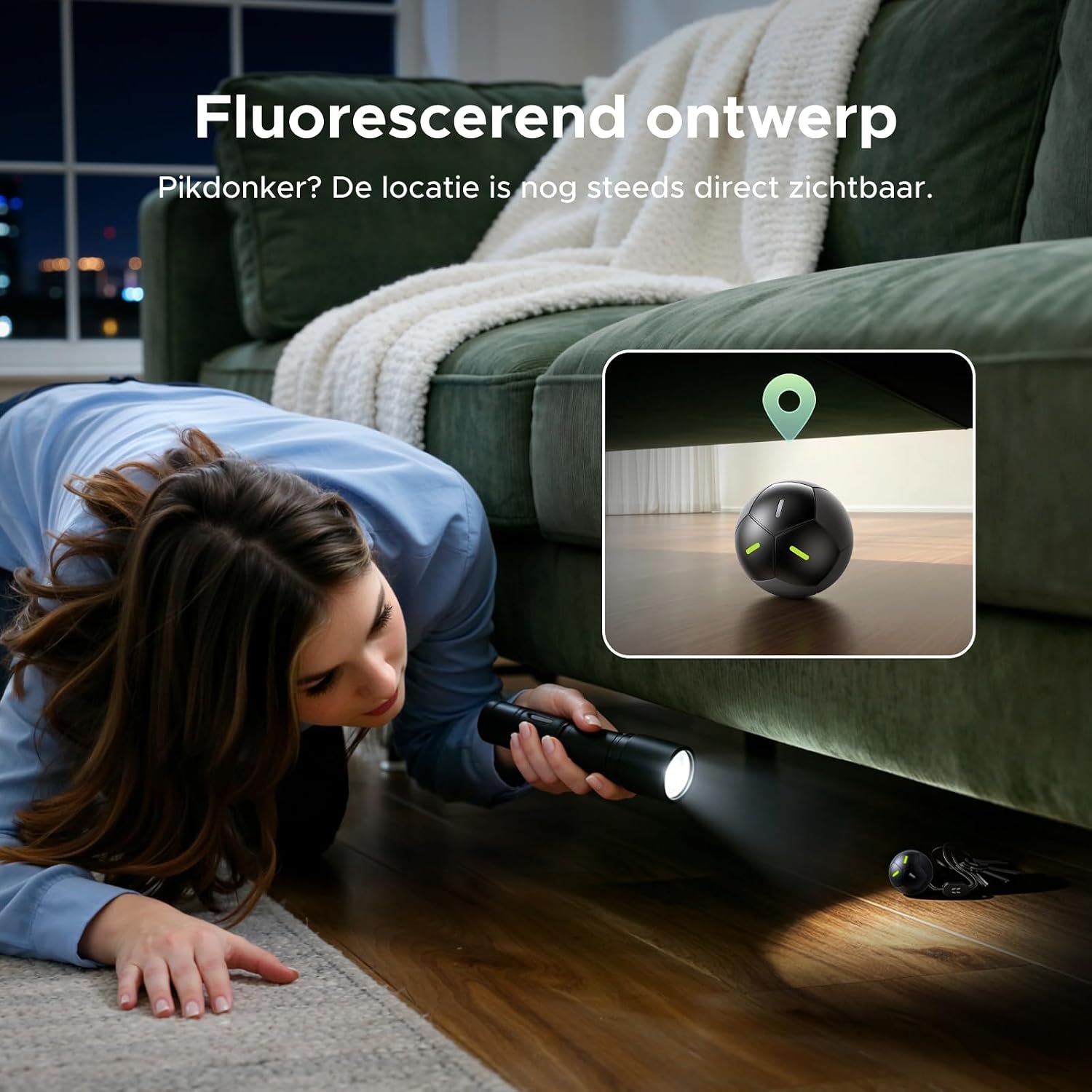 Detalle 1 de UGREEN FineTrack Duo 2 voetbaltracker met alarm van 110 dB en IP68