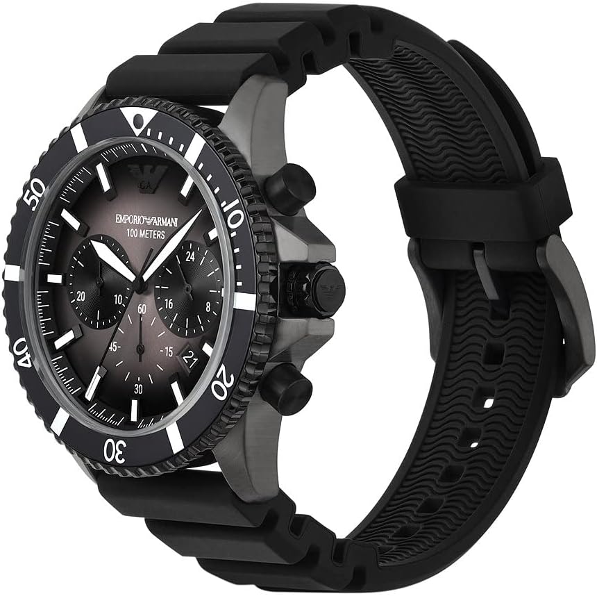 Thumbnail 4 de Emporio Armani Montre pour Hommes chronographe à quartz 43 mm, bracelet silicone