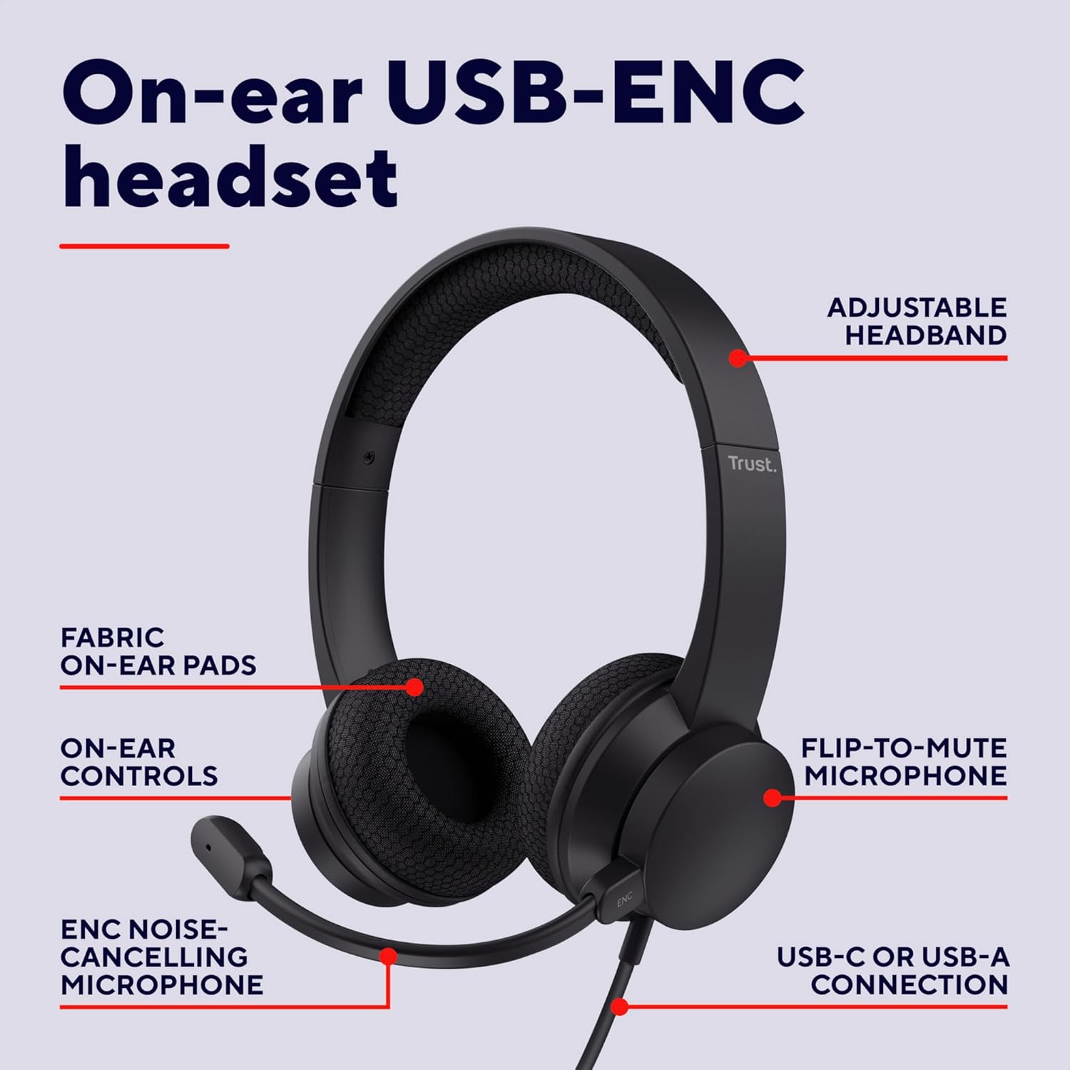 Thumbnail 1 de Trust Roha II On-Ear USB Headset