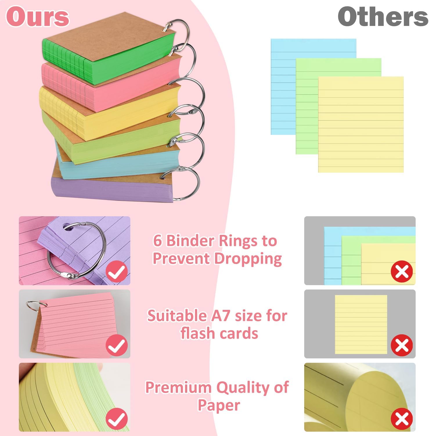 Thumbnail 4 de Vakki 600 pcs Revision Cards with 6 rings