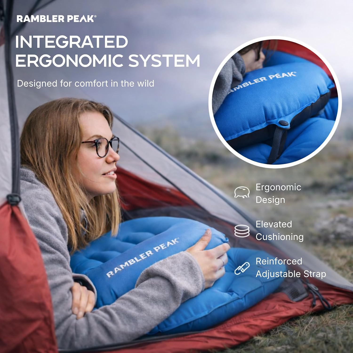 Thumbnail 1 de RAMBLER PEAK Inflatable Camping Mat with Pillow – Ultralight 190×58cm, 590g