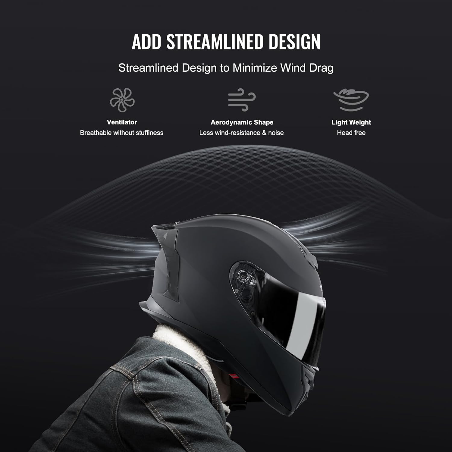 Detalle de Motorradhelm mit Bluetooth Schlitz DOT geprüft
