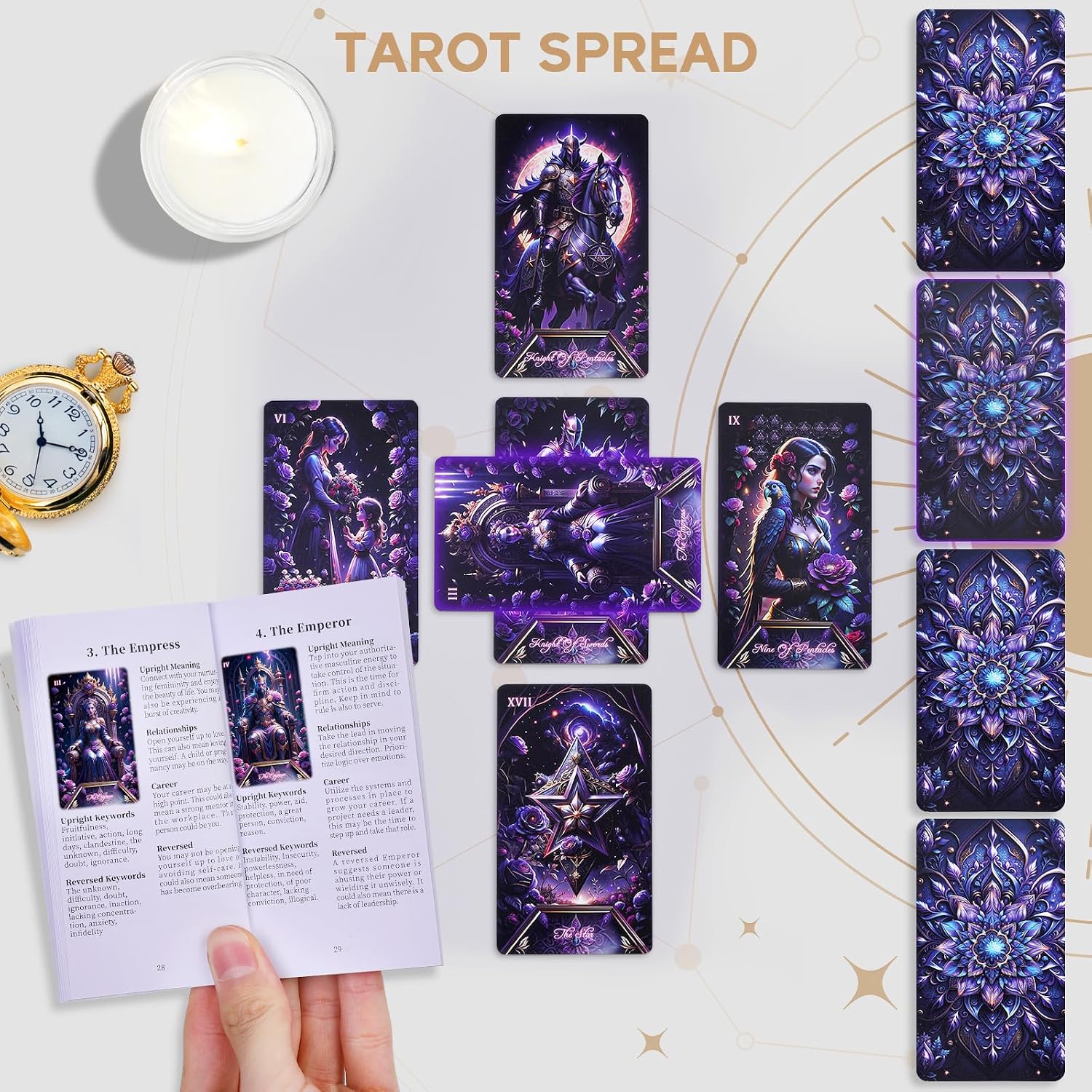Thumbnail 6 de BQLXBABLT Tarot Card Deck, 400GSM