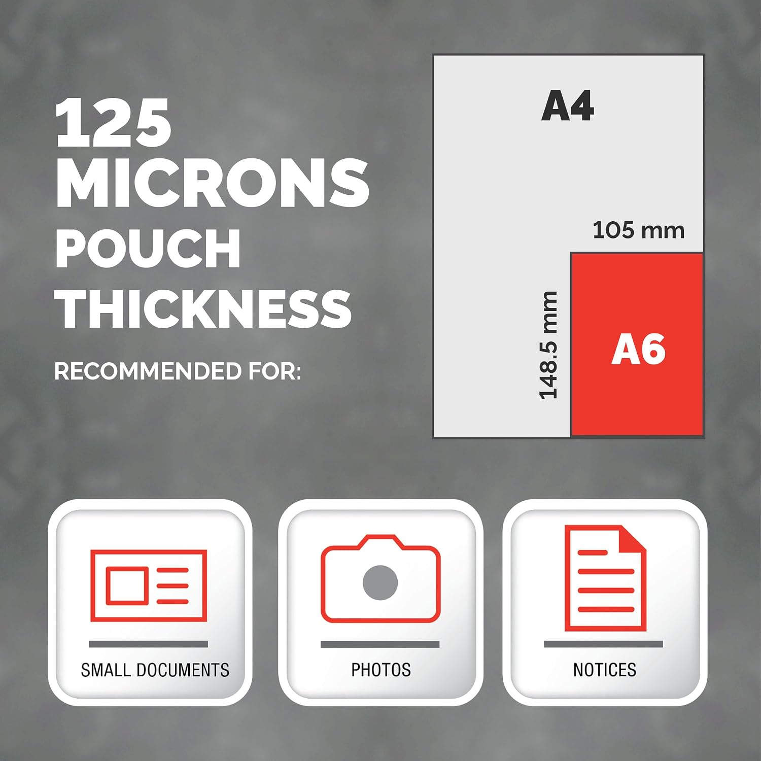 Thumbnail 2 de Fellowes 53072 A6 125Mic Pouch 100 Pack