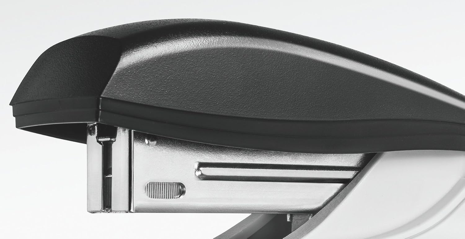 Detalle de Leitz NeXXt Bürotacker aus Metall – bis zu 30 Blatt, inkl. Heftklammern (24/6, 26/6) – Schwarz