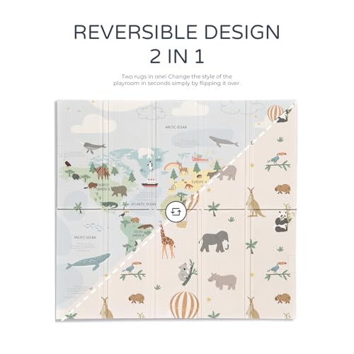 Thumbnail 4 de MS Fancy — Alfombra de Juegos para Bebé 180x200 cm, doble cara, 1.5 cm de grosor, plegable con bolsa