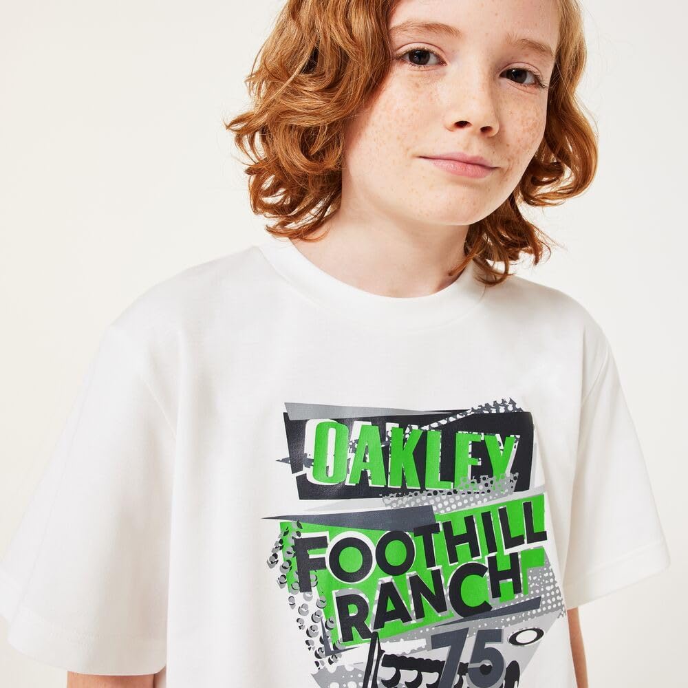 Detalle de Oakley FOA407712 YTR TC SS 90S TEE 9.0 キッズTシャツ コットン表面・吸汗速乾