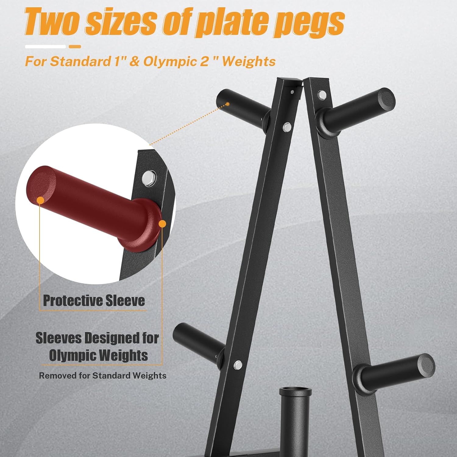 Detalle de Bongkim Weight Tree and Rack, Olympic Plate Holder with Four Pegs