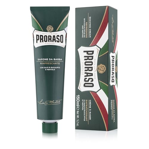Proraso Shaving Cream - Eucalyptus Oil & Menthol (Premium) with Thick Lather for All Skin & Beard Types