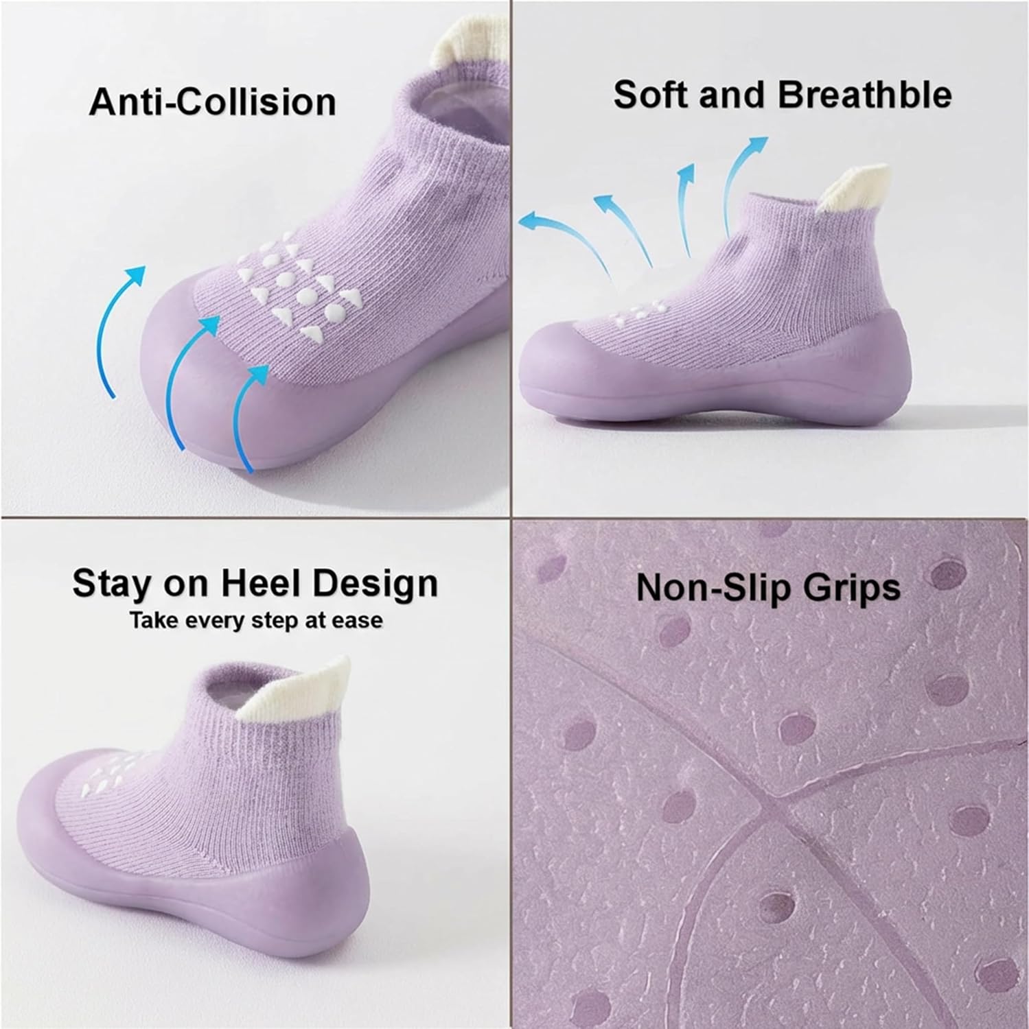 Thumbnail 6 de Hstyle Baby Sock Shoes Toddler Walking Shoes with Non-Slip Rubber Sole