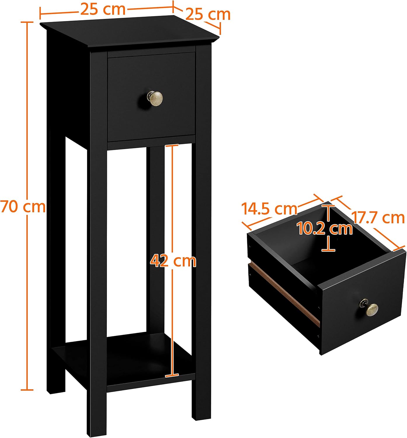 Detalle de Yaheetech slim bedside tables set of 2