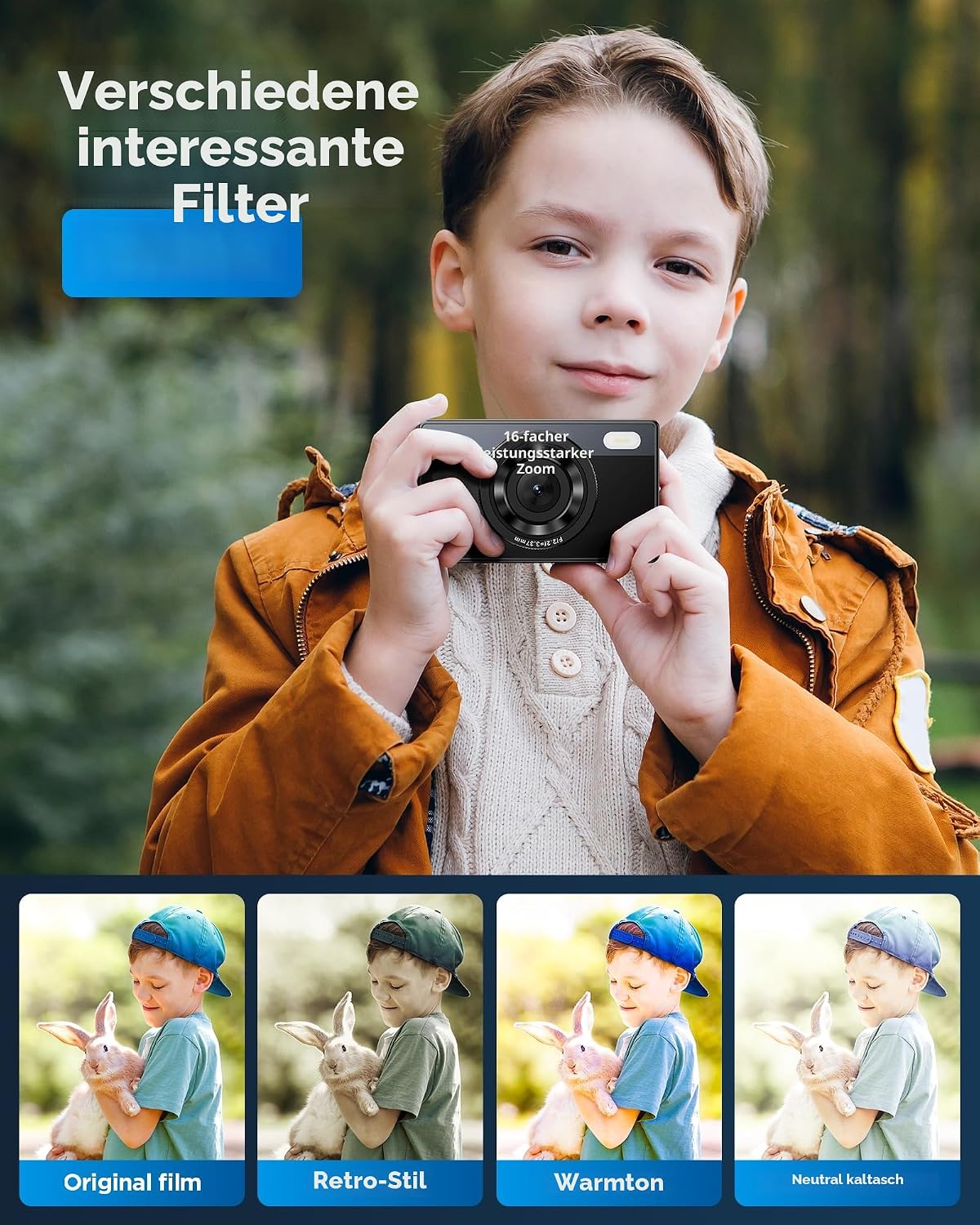 Detalle 2 de 64GB Kinderkamera 48MP Kompaktkamera