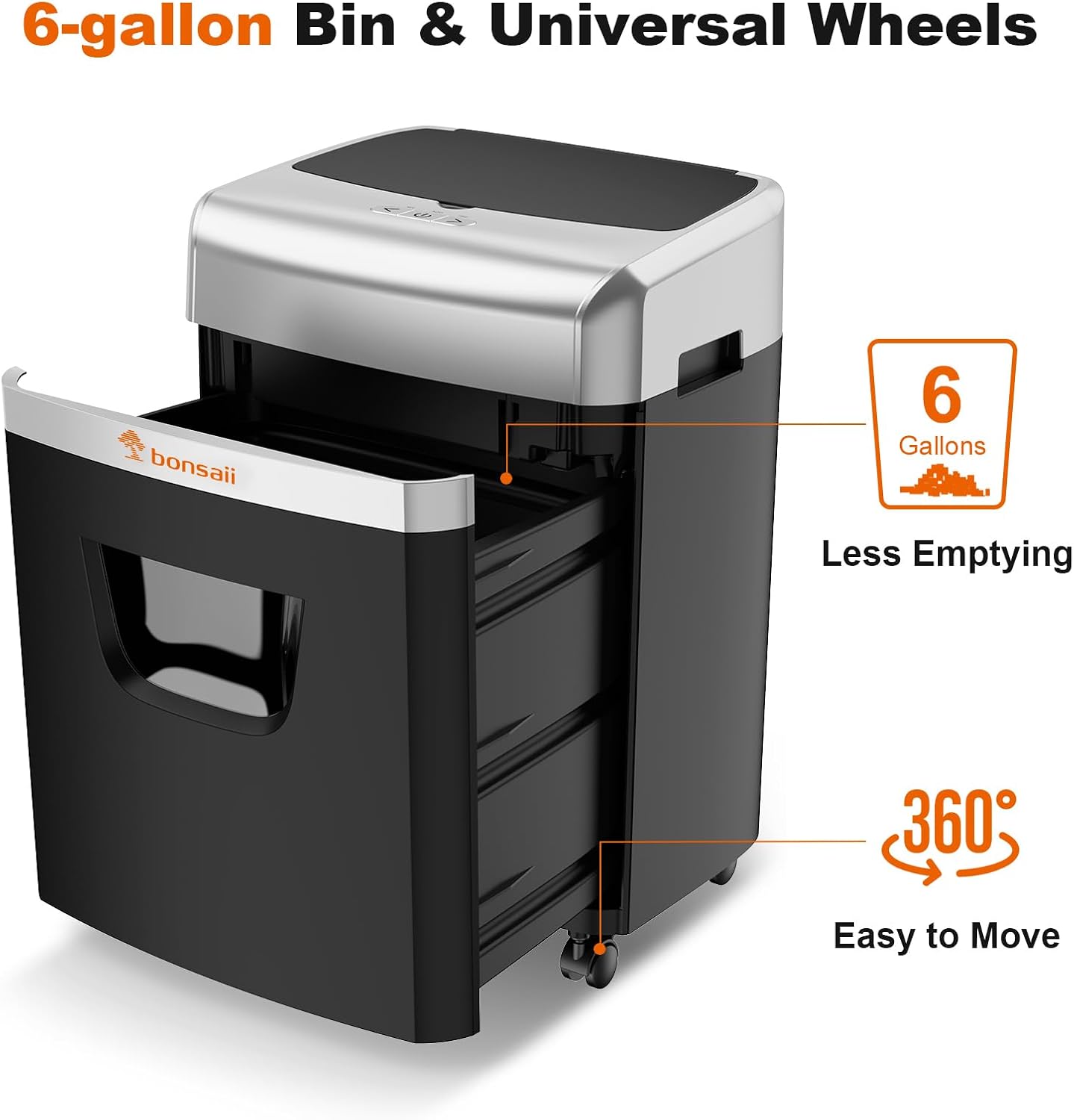 Thumbnail 6 de bonsaii C233-B Auto-Feed Micro-Cut Paper Shredder, P-4, 120-Sheet