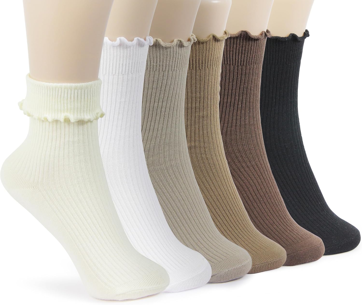 Detalle de BomKinta Ruffle Ankle Socks for Women, Lightweight with a Frilly Cuff