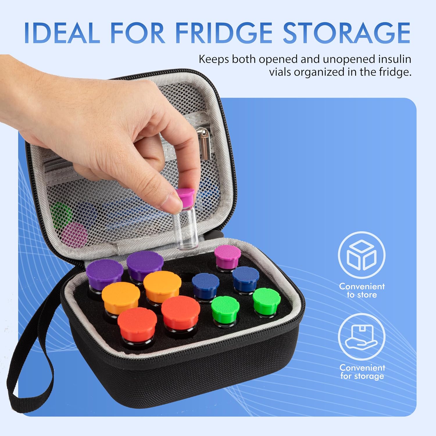 Thumbnail 4 de Vamctry 12-Slot Fridge Peptide & Insulin Vial Case