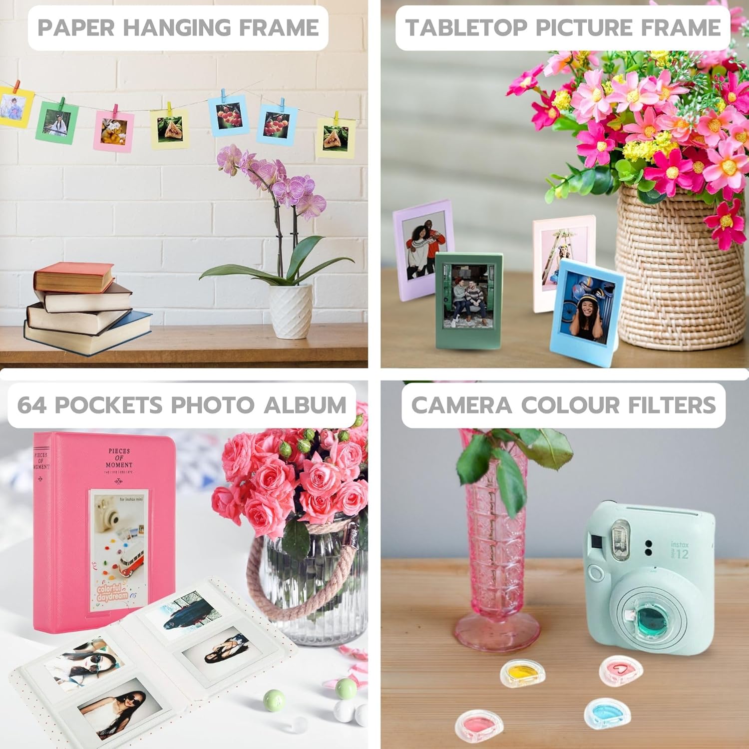 Thumbnail 2 de Clikoze Instant Camera Accessories Bundle for Fujifilm Instax Mini 12 (Clay White)