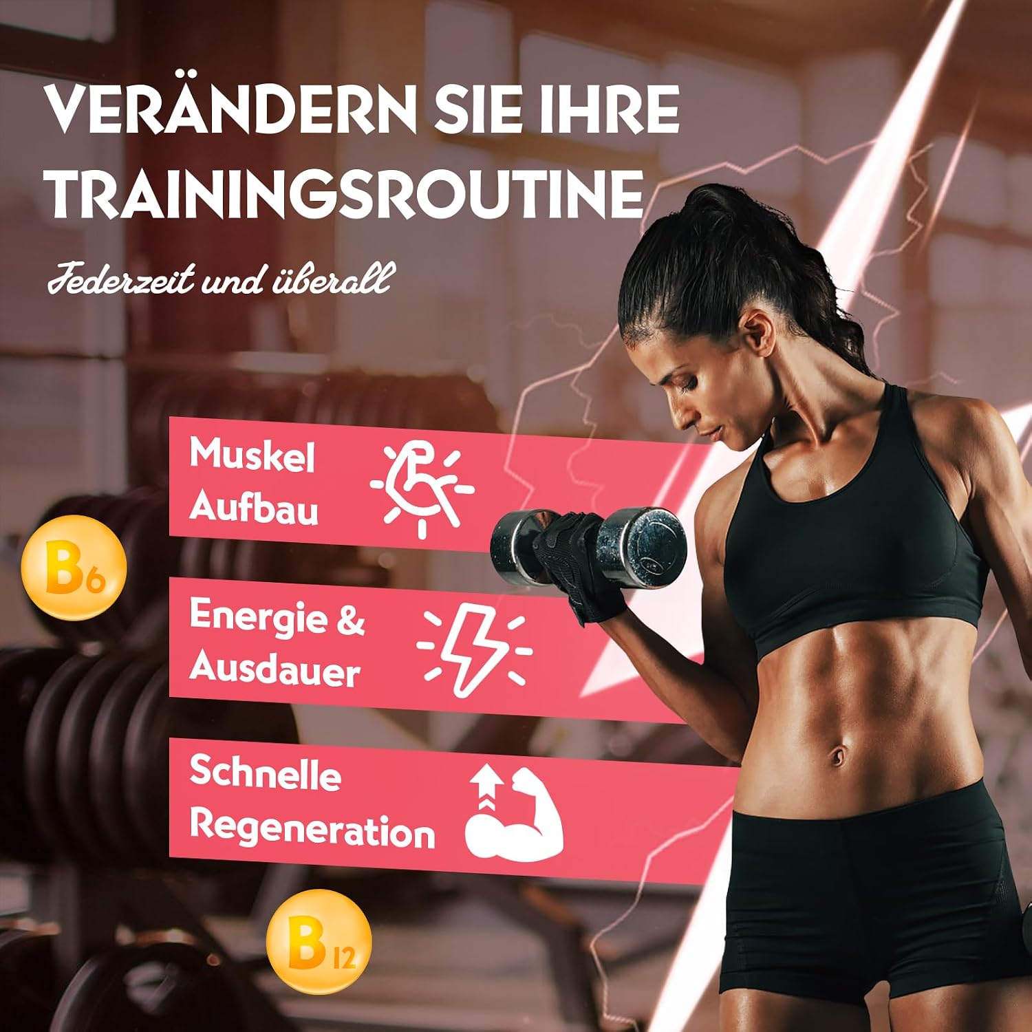 Detalle de Truvenzara Kreatin-Gummies Komplex 5000 mg pro Portio – 5-in-1-Formel, vegan, Beerengeschmack, 60 Stück (2er Pack)